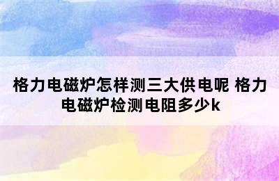 格力电磁炉怎样测三大供电呢 格力电磁炉检测电阻多少k